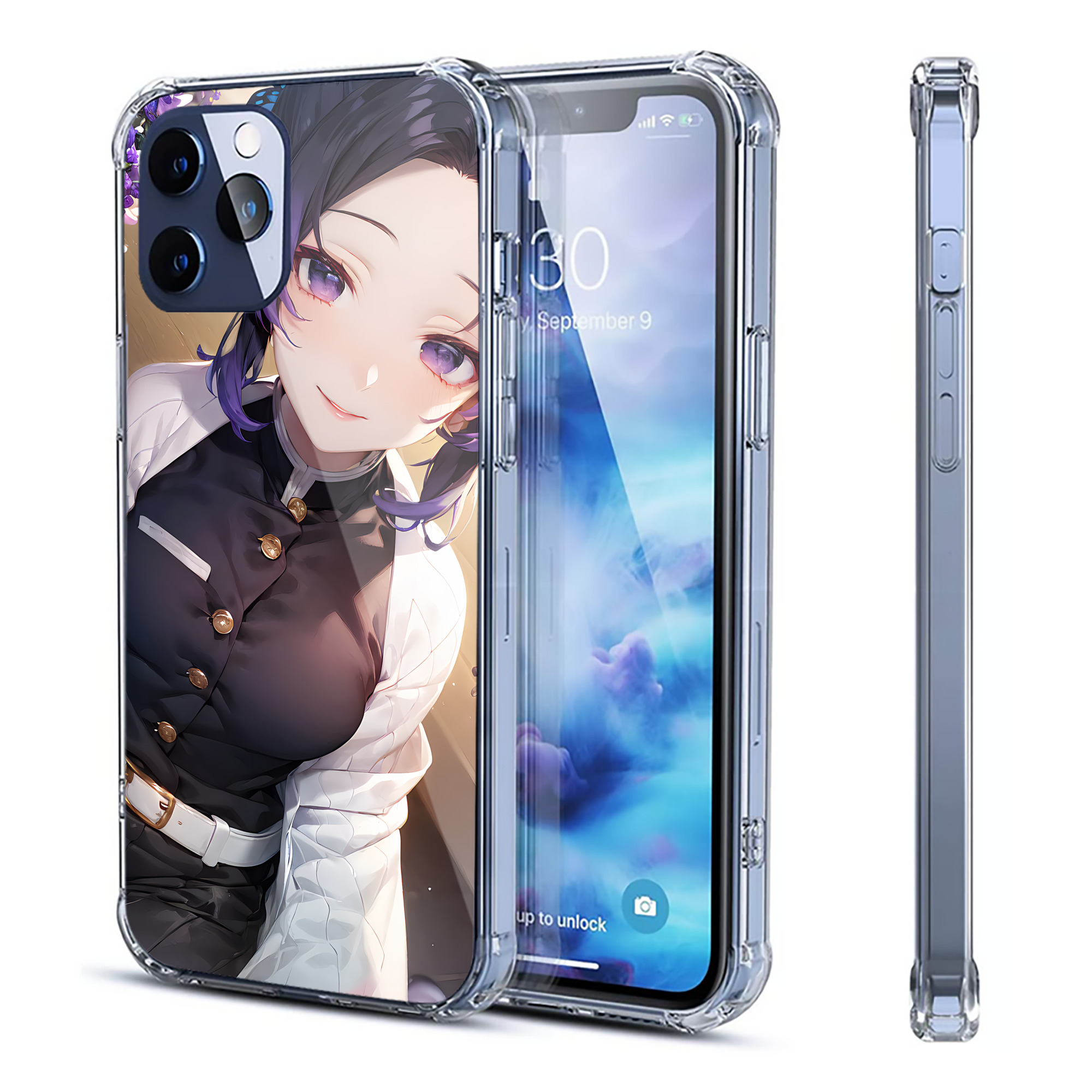 （画像用） 鬼滅の刃（きめつのやいば）蟲柱-胡蝶 しのぶ／こちょう しのぶ Kochou Shinobu 【iPhone 12シリーズ対応】透明スマホケース（クリアソフトケース）